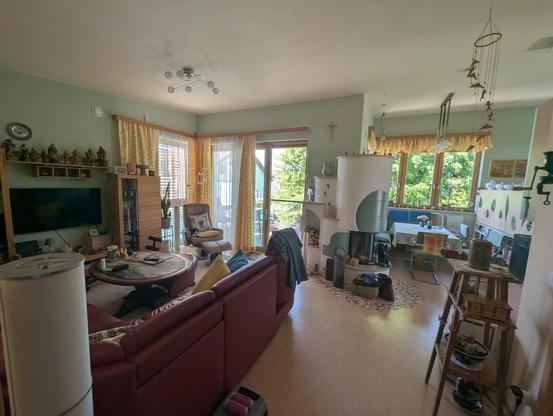 living room with lots of windows
