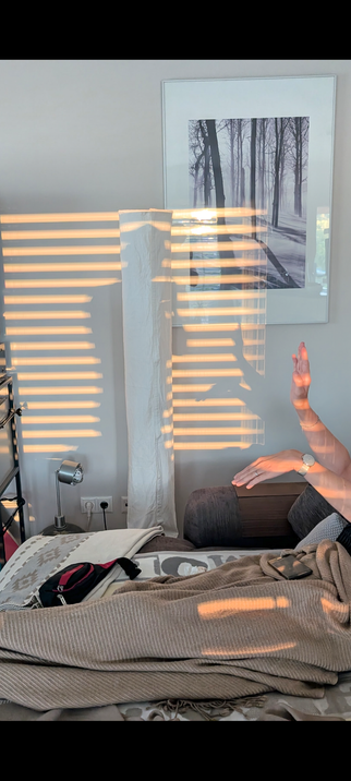 our wall with the pattern from the sun
