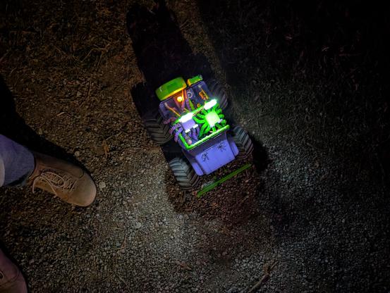 RC car with blobs in blob colors